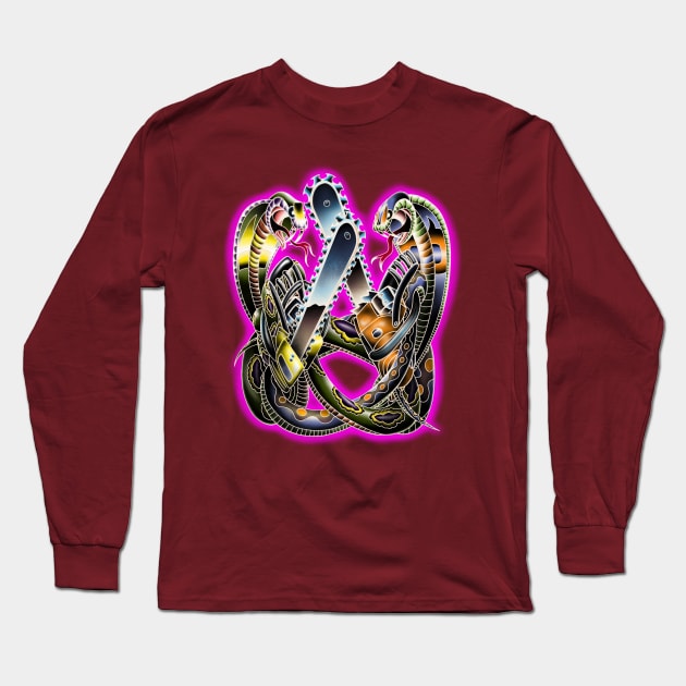 Cobras! Chainsaws! F.U! Long Sleeve T-Shirt by FullTuckBoogie